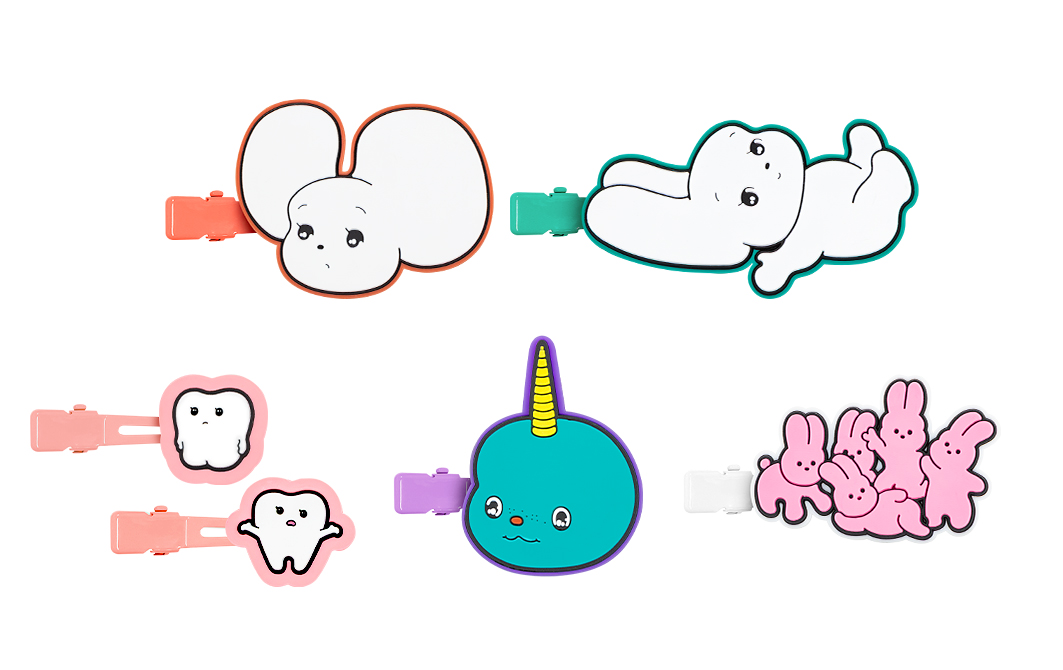 ラバー前髪クリップ