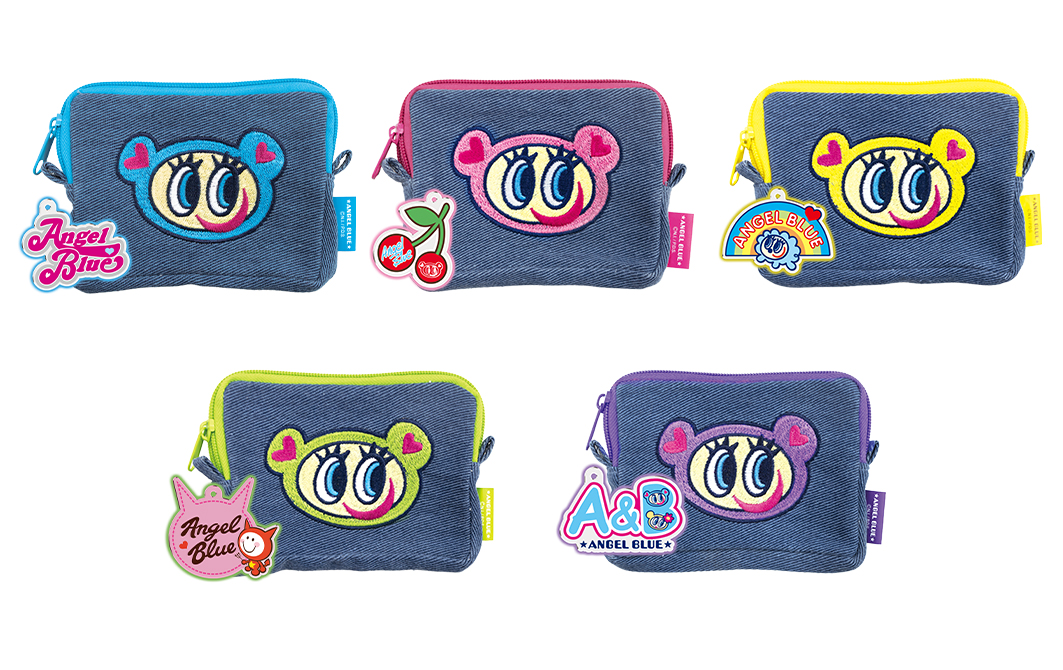 デニム風刺繍ポーチ