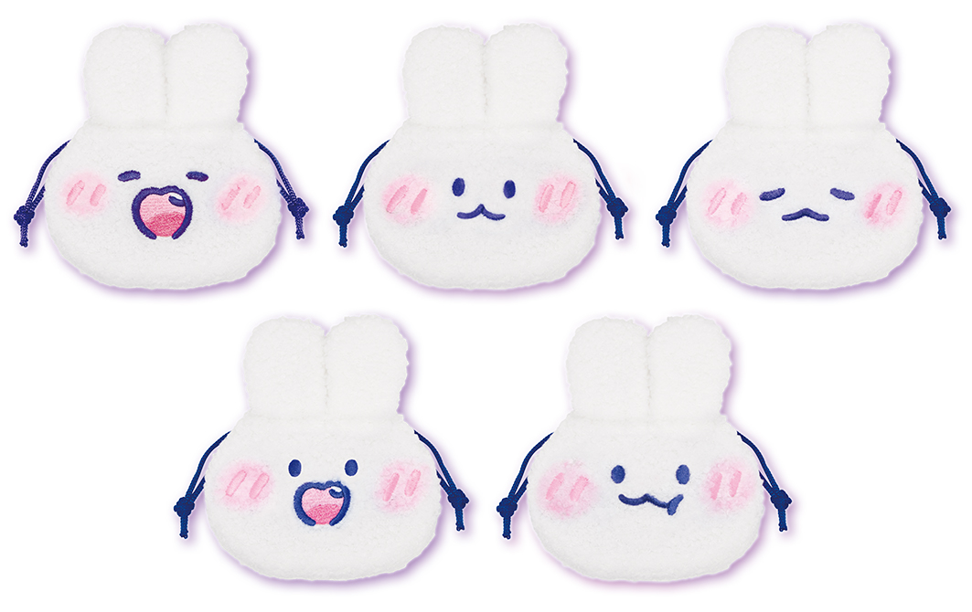 もこもこフェイス巾着